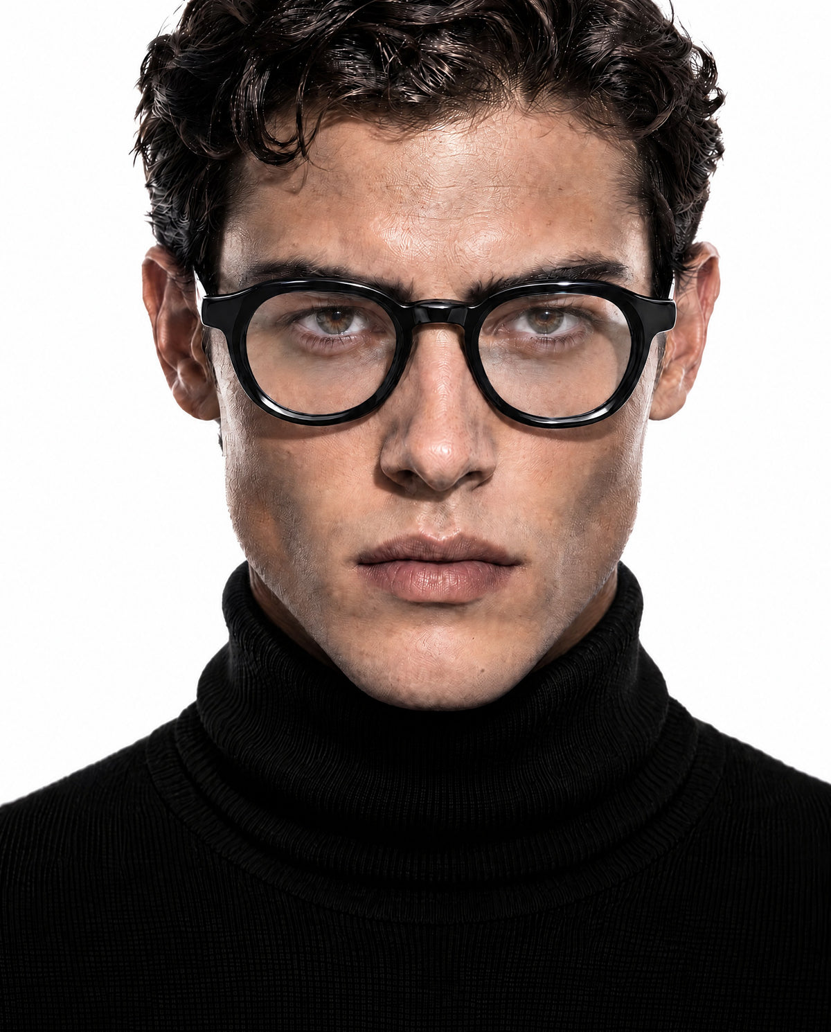 Black Vantage Design Glasses, Clear, con modelo
