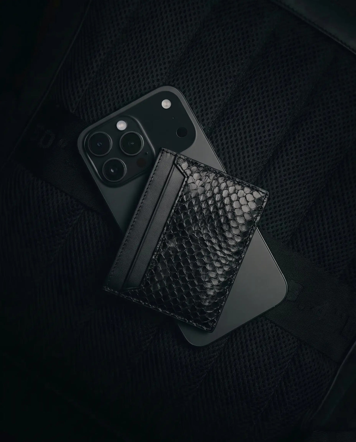 Black Python Cardholder
