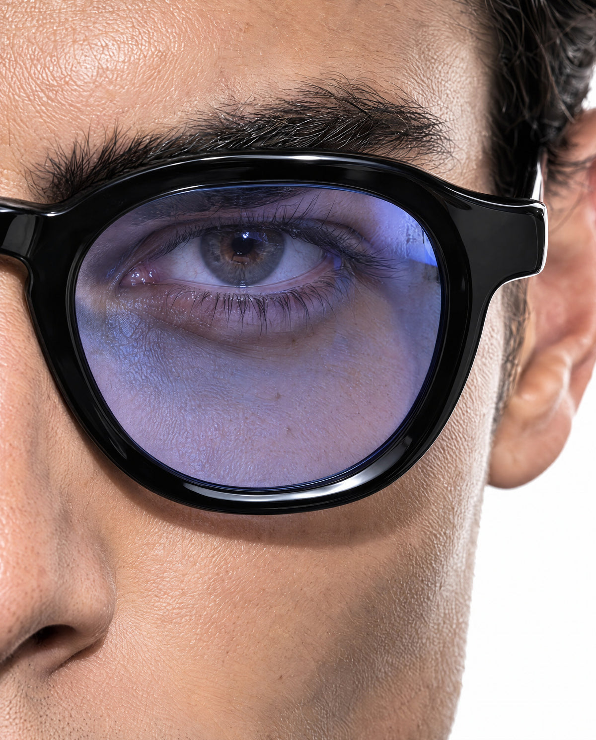 Black Vantage Design Glasses, Fade Blue, detalle del cristal